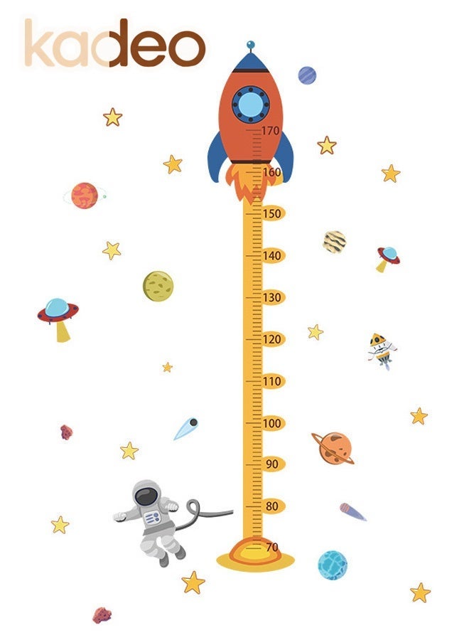 kadeo Kids Height Growth Wall Sticker Chart, Rocket Pattern, Removable and Waterproof, Measuring Wall Ruler for Children'S Room Decoration Suitable for Living Room Bedroom Porch Wallpaper - Image 4